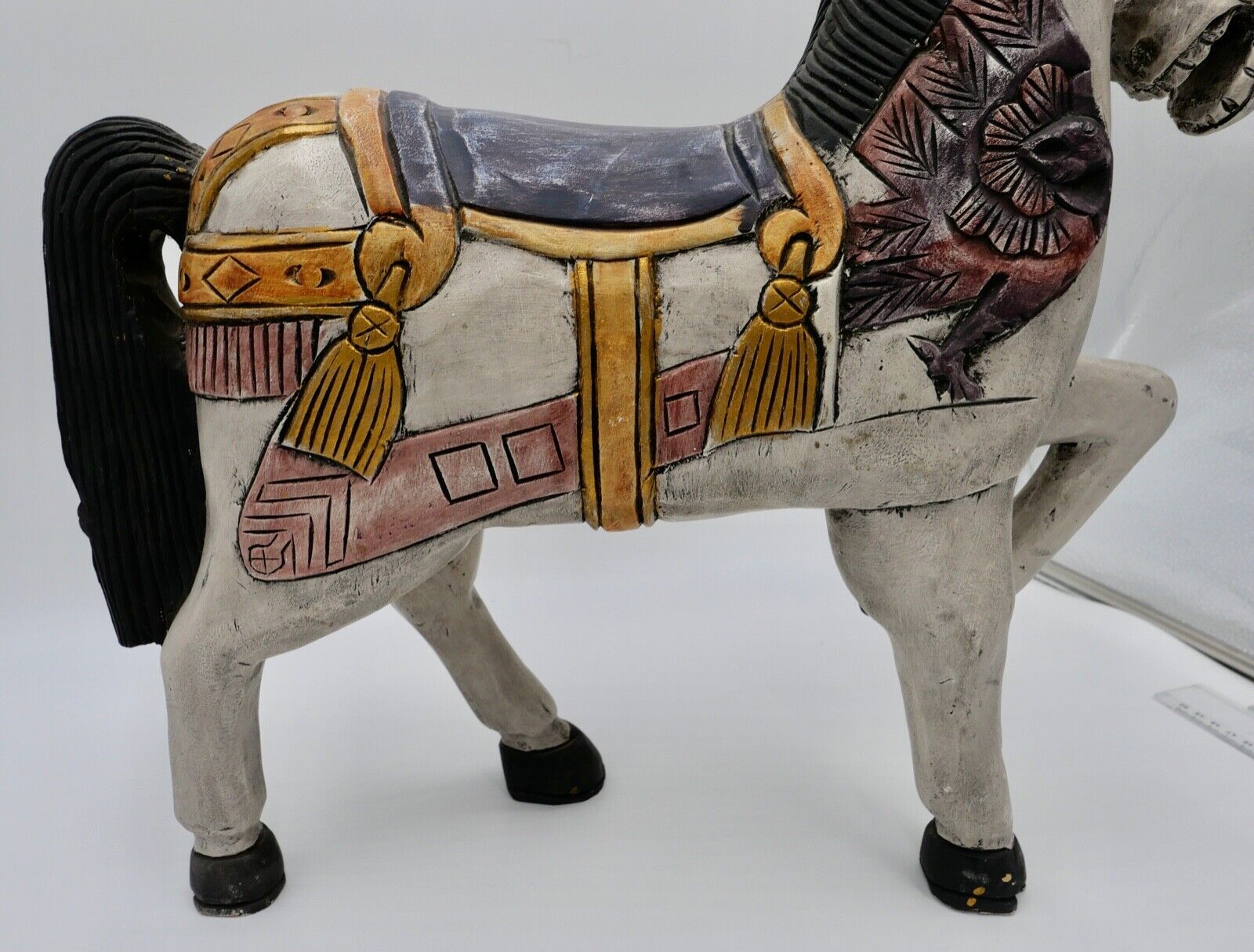 Altes massives Holzpferd 51x49 cm vermutlich Unikat 4,5 Kg - Antikhandel-Stuttgart