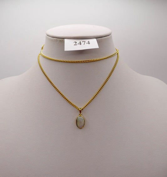kleiner Anhänger 750 / 18K Gold Gelbgold mit Opal