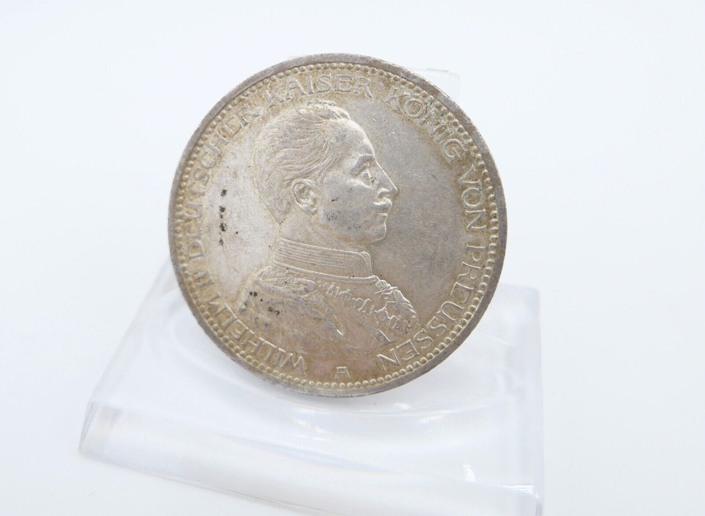 5 Mark 1914 A J.114 PREUSSEN KAISER WILHELM IN UNIFORM Silber 900 - Antikhandel-Stuttgart