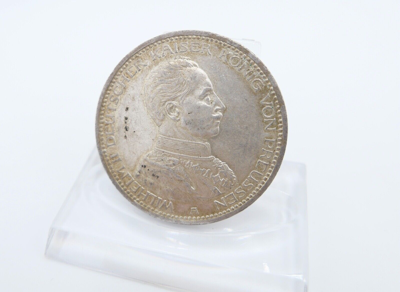 5 Mark 1914 A J.114 PREUSSEN KAISER WILHELM IN UNIFORM Silber 900 - Antikhandel-Stuttgart