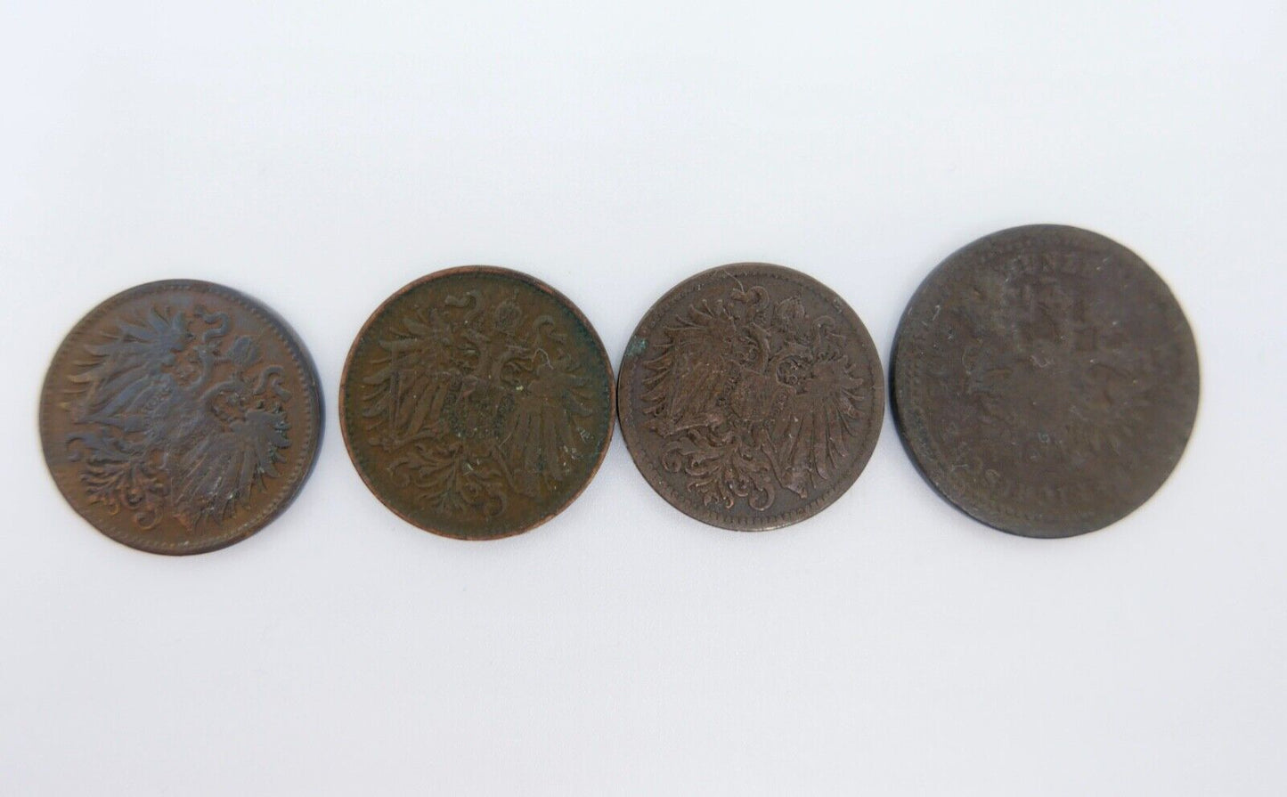 3x Heller 1894 / 1898 1x Österreich Scheidemünze Krone - Antikhandel-Stuttgart