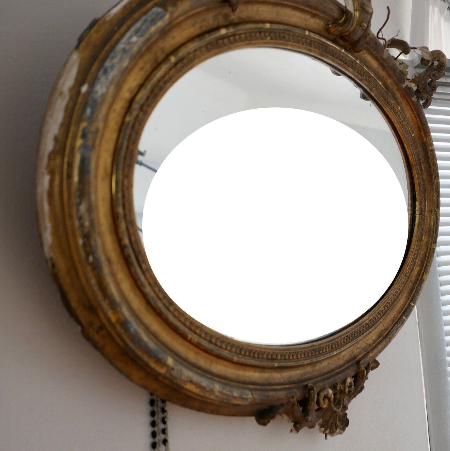 Antiker ovaler Wandspiegel 19. JH. 82x65cm um 1820 Restaurierungsbedürftig - Antikhandel-Stuttgart