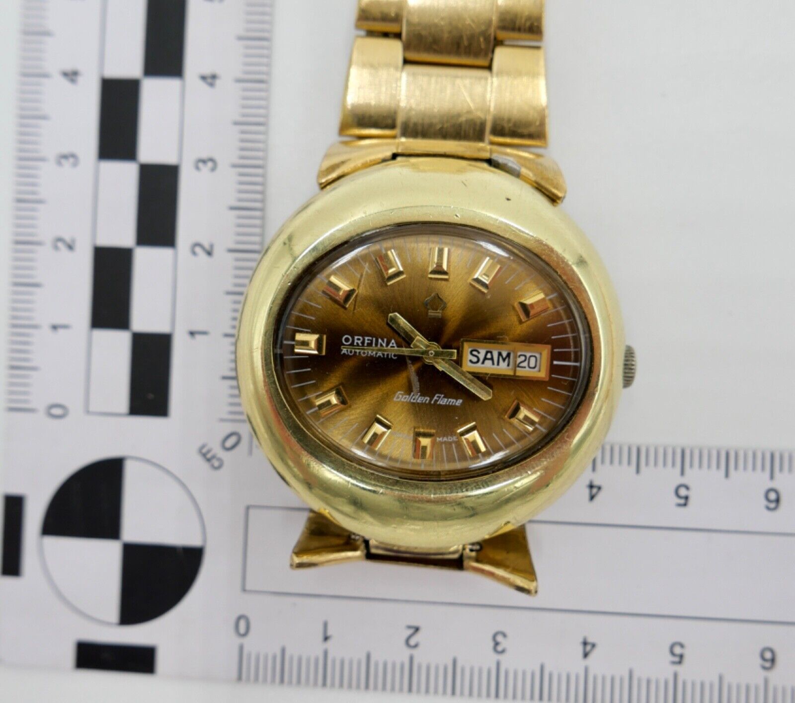 ORFINA " Golden Flame " Automatic Herren Armbanduhr Gold 40,2 mm ETA 2790 - Antikhandel-Stuttgart