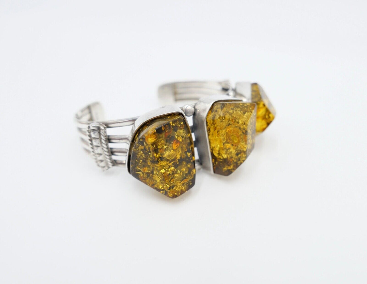 Silber 925 Bernstein Armband Armreif Sterlingsilber - Antikhandel-Stuttgart