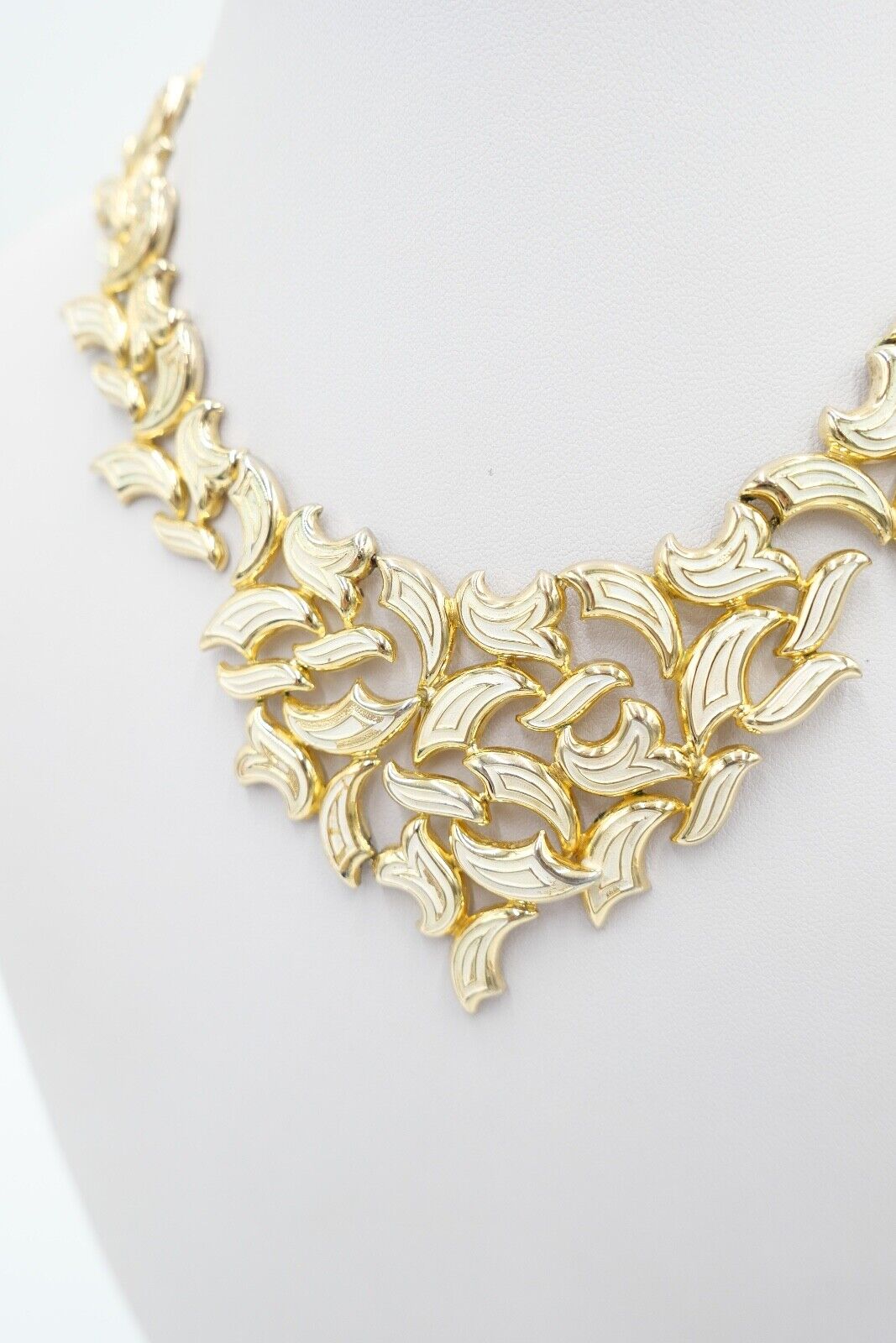 70er Jahre GROSSE Germany Collier vergoldet mit Emaille - Antikhandel-Stuttgart