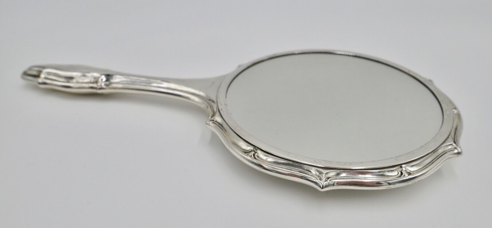 Alter G+K 925 Silber Handspiegel Ø 12,3cm GK NEUwertig - Antikhandel-Stuttgart