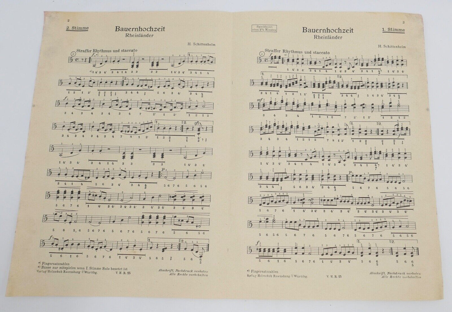 Alte Notenhefte Musikverlag Alfons Holzschuh Ravensburg & Hans Sikorski Hamburg - Antikhandel-Stuttgart