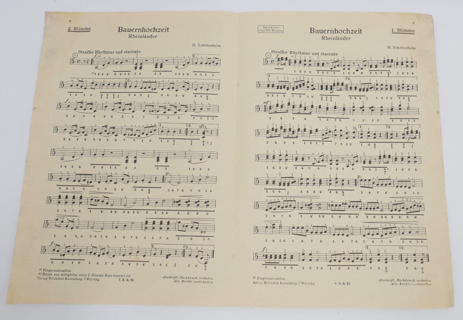 Alte Notenhefte Musikverlag Alfons Holzschuh Ravensburg & Hans Sikorski Hamburg - Antikhandel-Stuttgart