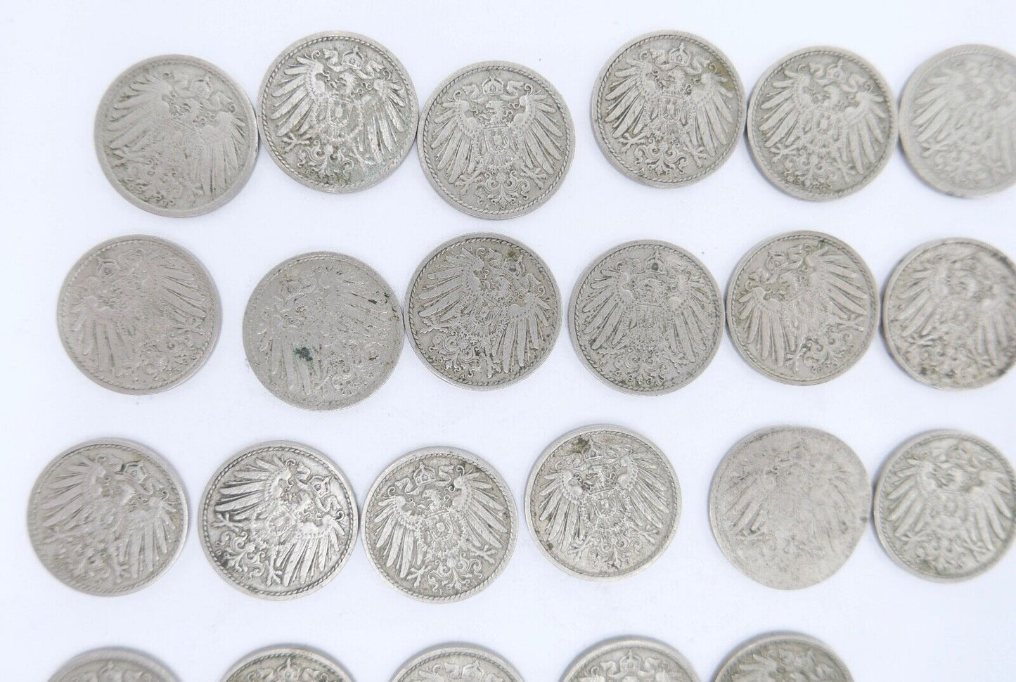 46x 5 Pfennig 1906 - 1914 A D F G großer Adler Jäger J.12 ss - stg - Antikhandel-Stuttgart