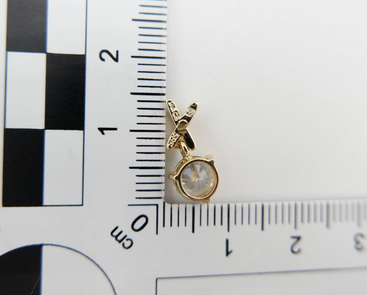 DQCZ Anhänger mit Zirkonia 585 / 14K Gold Gelbgold - Antikhandel-Stuttgart