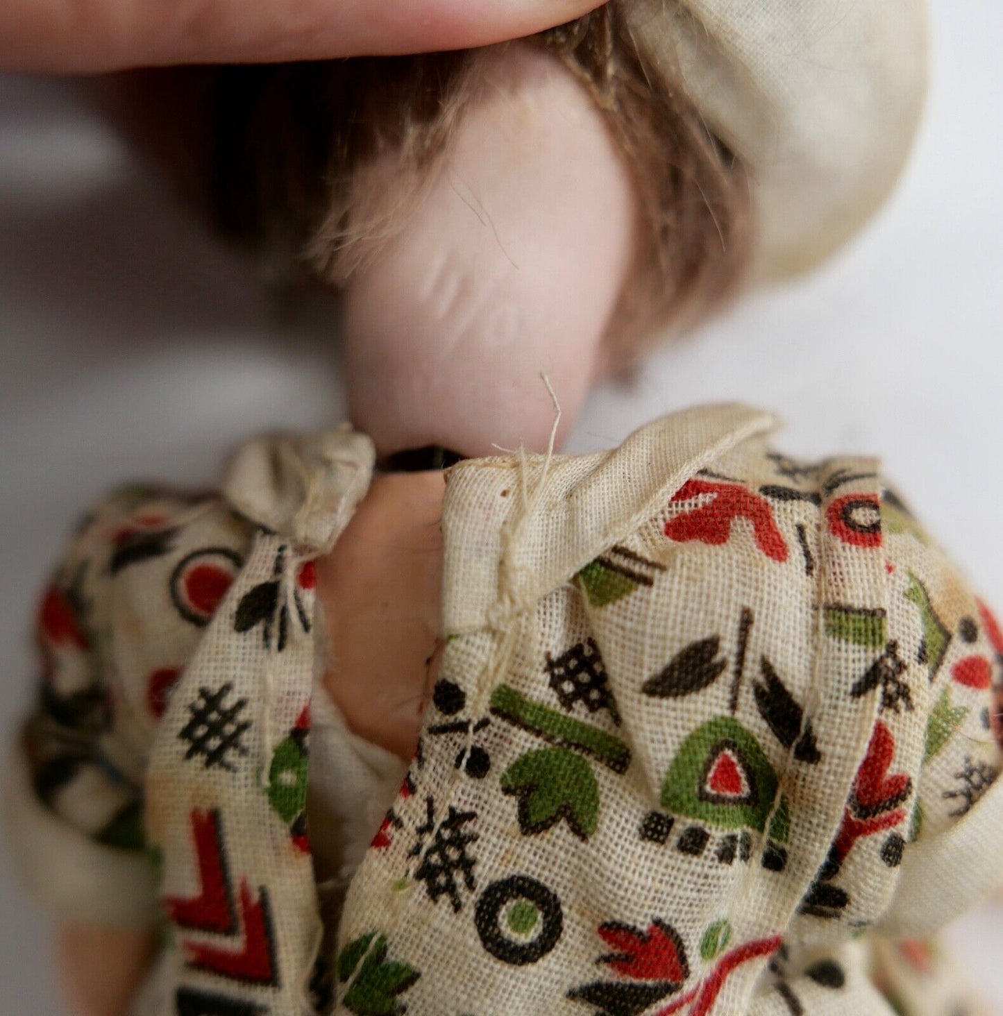 kleine antike Biskuit Porzellan Puppe 19 cm mit Schlafaugen 4/0 - Antikhandel-Stuttgart