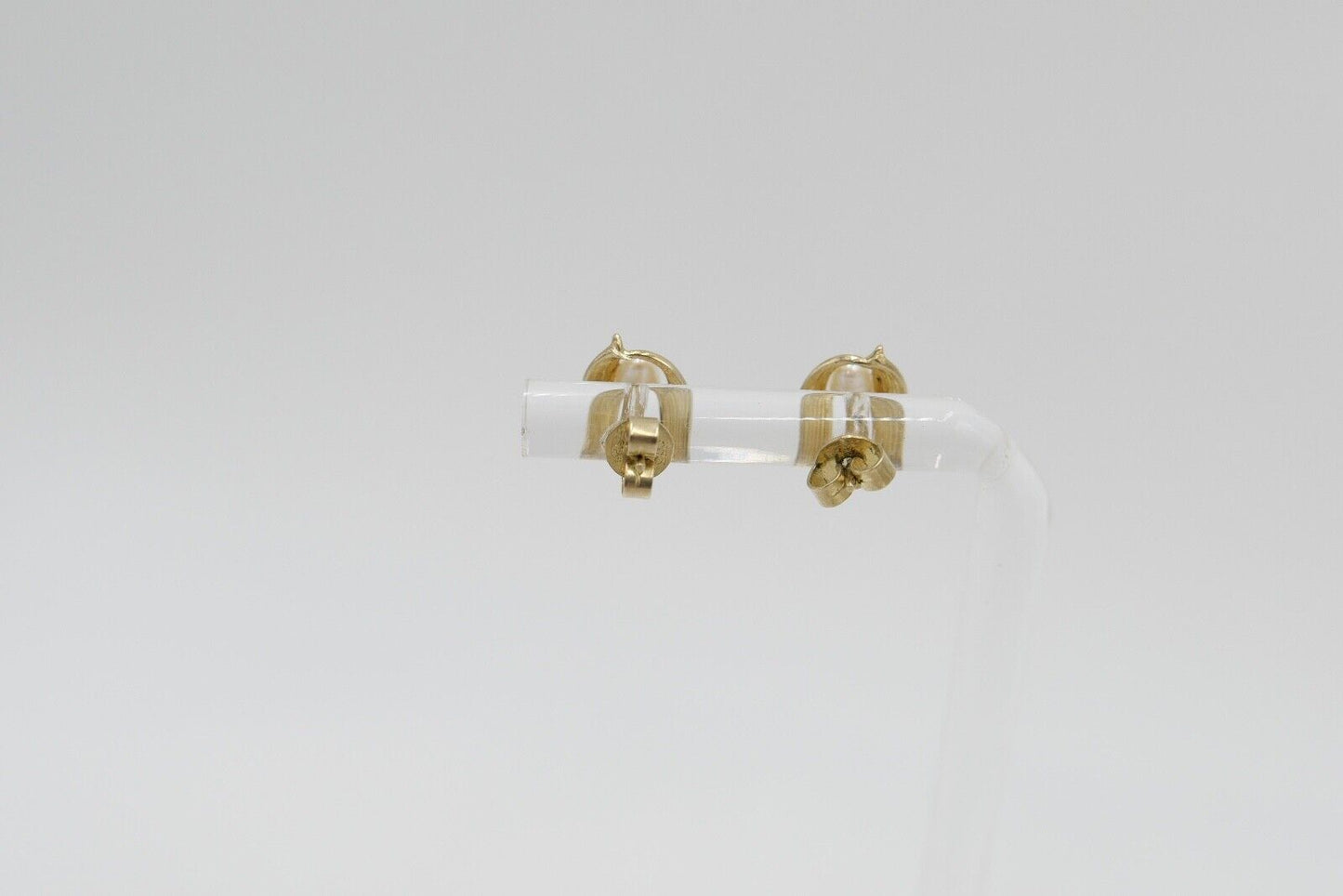 80er Jahre Gelbgold Akoya Perlen Ohrringe Ohrstecker 333 / 8K Perle Ø 6,6 mm - Antikhandel-Stuttgart