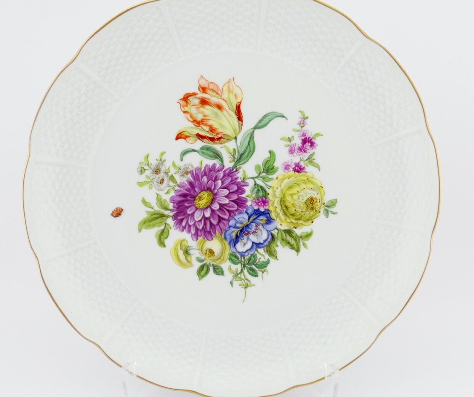 Ludwigsburg Porzellan Zierteller Wandteller Blumendekor Ø 26 cm TOP - Antikhandel-Stuttgart