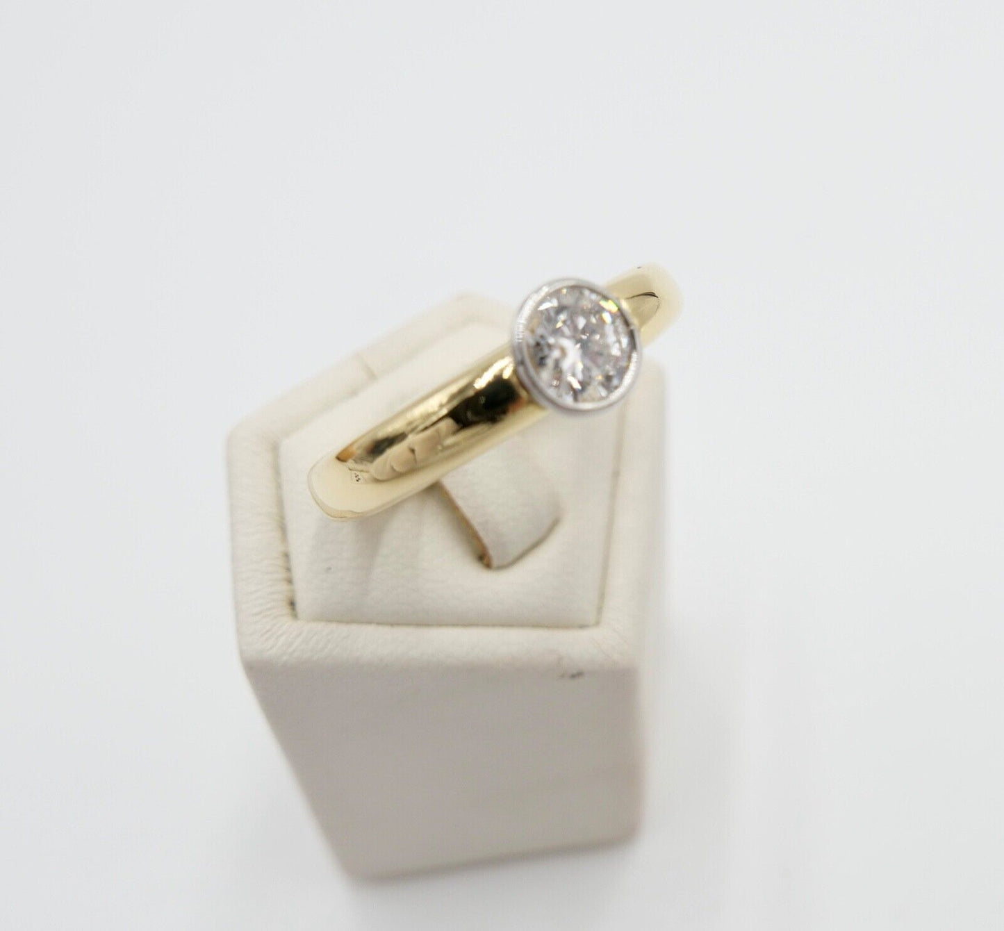 Massiver 750 18K LUXUS Gelbgold Damen Brillant Spannring 0,90 Ct tGr.56 - Antikhandel-Stuttgart