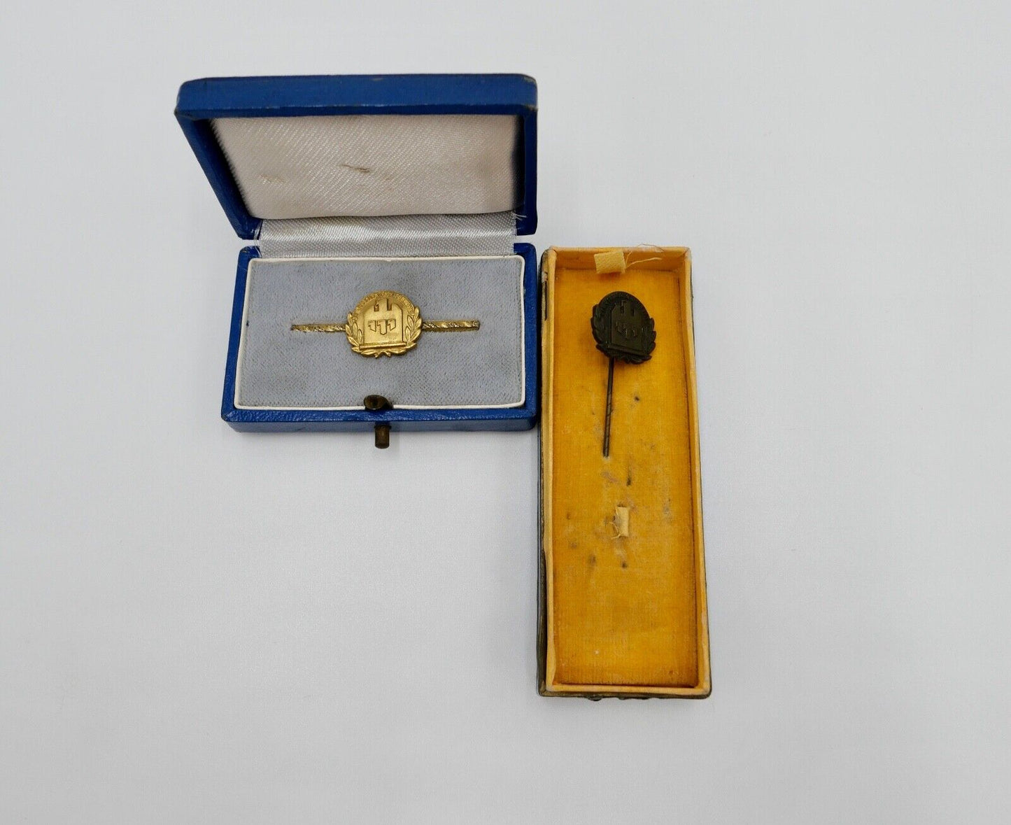 2x Alte Allianz Gold Silber Anstecknadel Pin 333 835 Mitarbeiter ab 1923 SELTEN - Antikhandel-Stuttgart