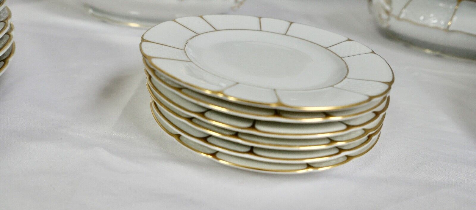 28 tlg. Rosenthal Speiseservice Ph.Rosenthal Goldrand Korbrand Barock 1930er - Antikhandel-Stuttgart