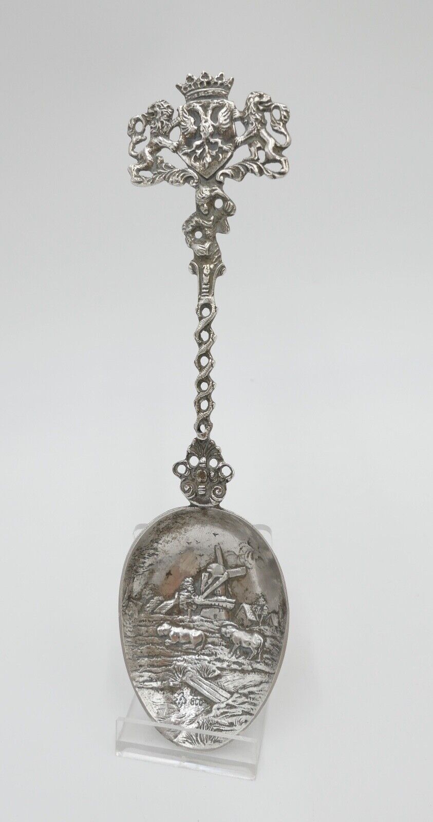 Löffel Arnhem / Niederlande Stadtwappen Silber 800 Halbmond Krone 58,1 Gr - Antikhandel-Stuttgart