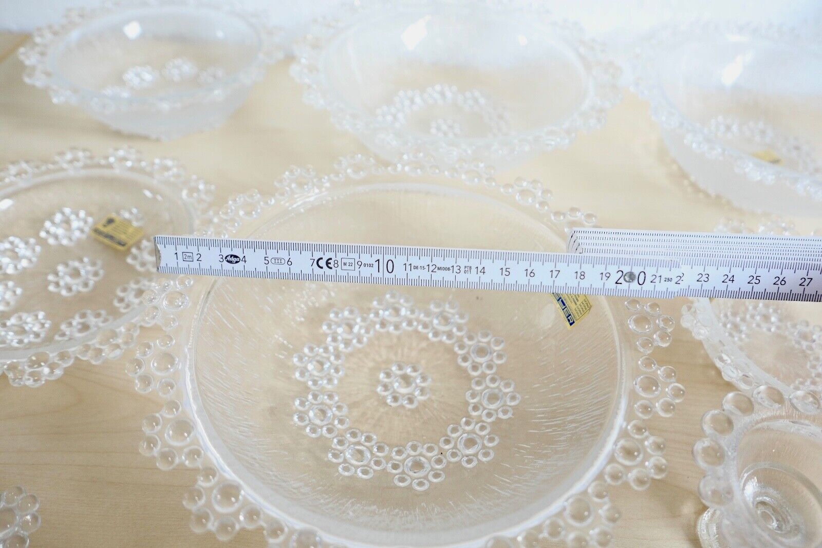 Großes BEYER Bleikristall Set Service Schalen Platte Perlen Motiv 20 Teile - Antikhandel-Stuttgart