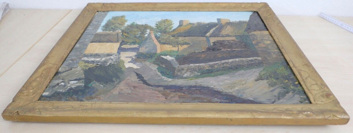 54 x 63 cm Gemälde 1926 Aug. Pierret Kervaziou Larmor Öl auf Leinwand - Antikhandel-Stuttgart