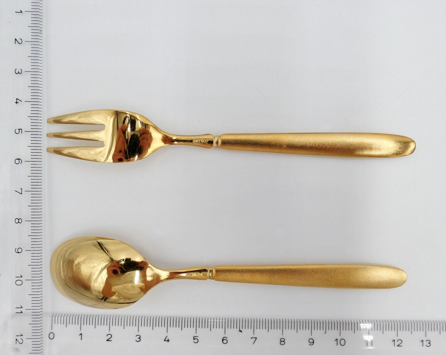 - NEU - OVP - 15 Teile original ANTIKO - vergoldet Kaffeelöffel Kuchenmesser - Antikhandel-Stuttgart