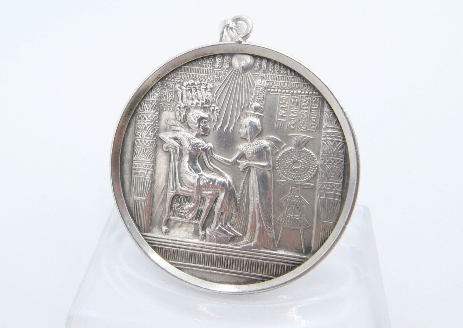 835 Silbermedaille in Fassung Anhänger 1922 Grabentdeckung Tut Ench Amuns 1972 - Antikhandel-Stuttgart