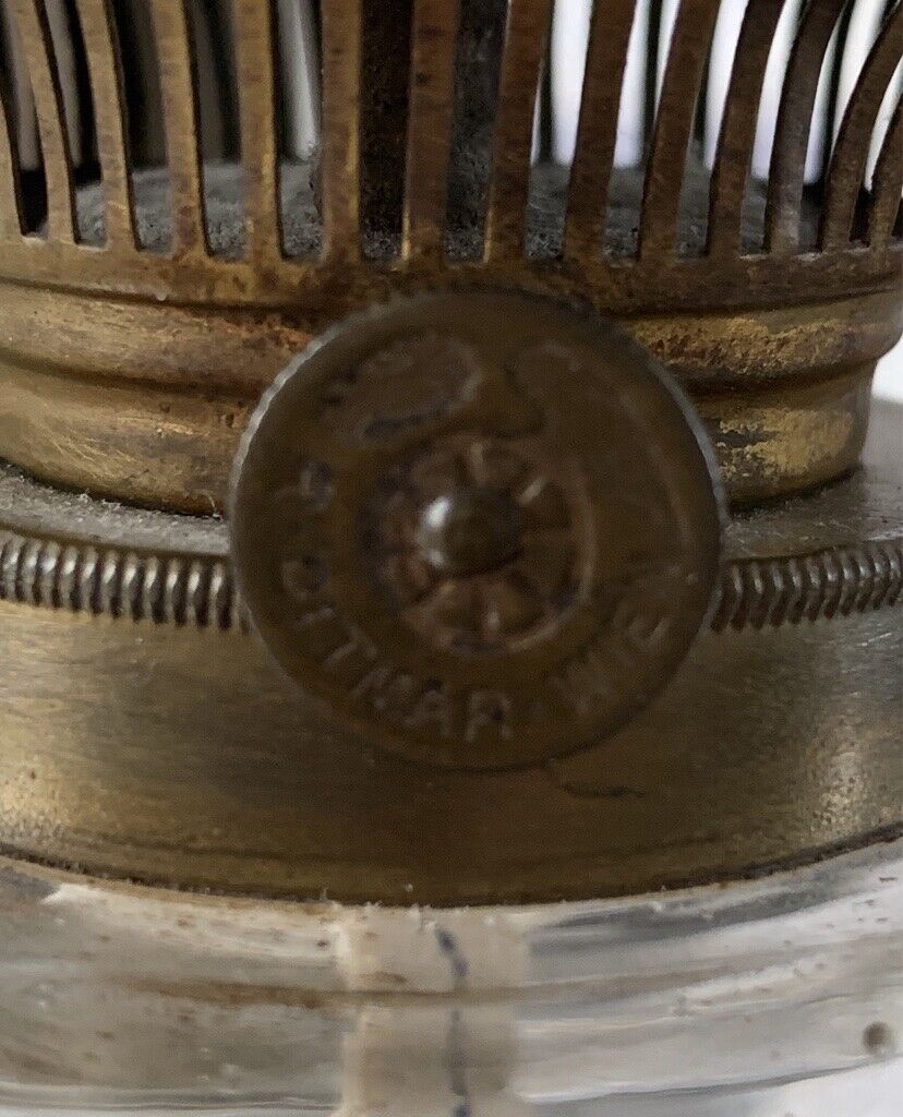 Alte Jugendstil Petroleumlampe Kupfer Tischlampe Zinn Optik 44cm R. Ditmar Wien - Antikhandel-Stuttgart