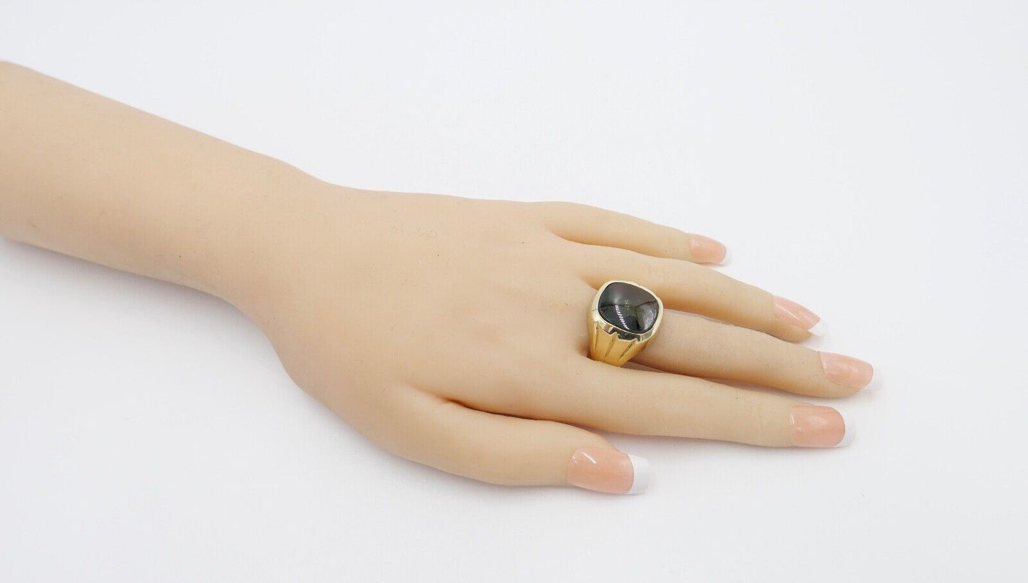 80er Jahre Siegelring Herrenring Gold 333 / 8K mit Turmalin Gr. 67 - Antikhandel-Stuttgart