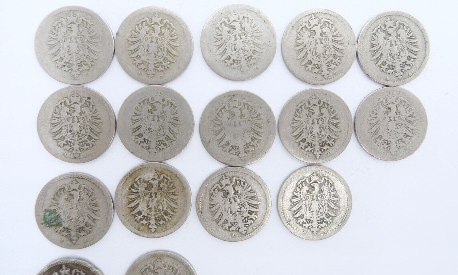 19x 5 Pfennig 1875-1889 Kaiserreich Jäger J.3 s-vz - Antikhandel-Stuttgart