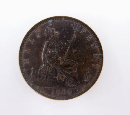 Münze 1880 Half Penny Victoria halfpenny ss-vz - Antikhandel-Stuttgart