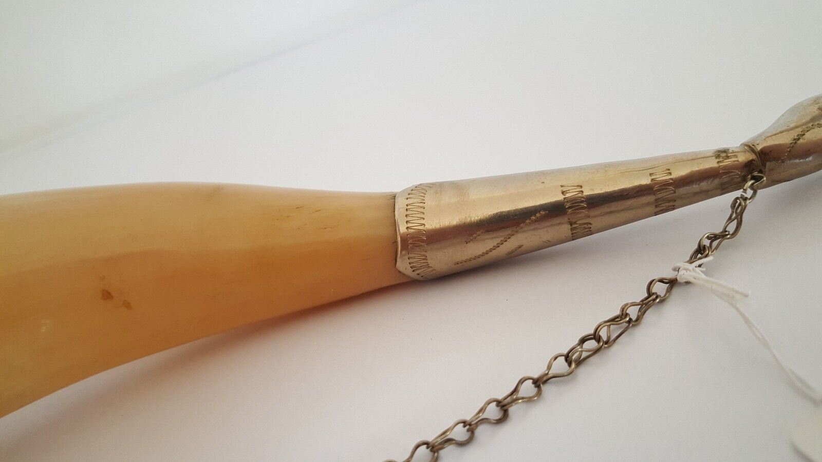 echtes Trinkhorn Methorn Decohorn Horn Füllhorn 24 cm Ø 6,5 cm - Antikhandel-Stuttgart