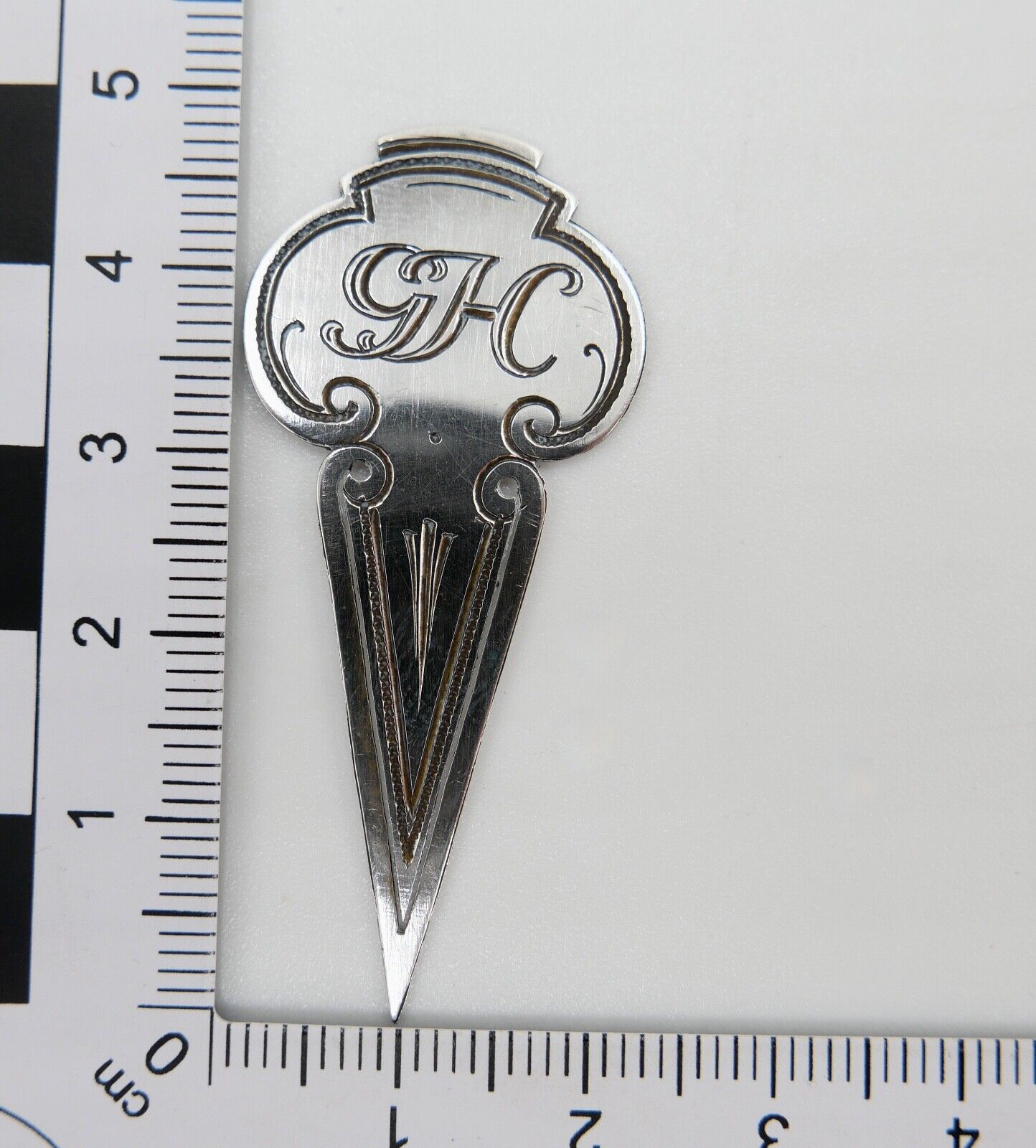 Altes LESEZEICHEN in 835 Silber mit Gravur MUTTER & GH - Antikhandel-Stuttgart