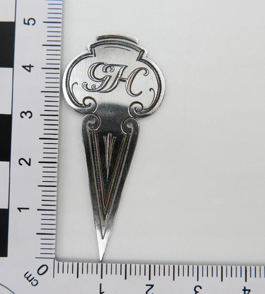 Altes LESEZEICHEN in 835 Silber mit Gravur MUTTER & GH - Antikhandel-Stuttgart