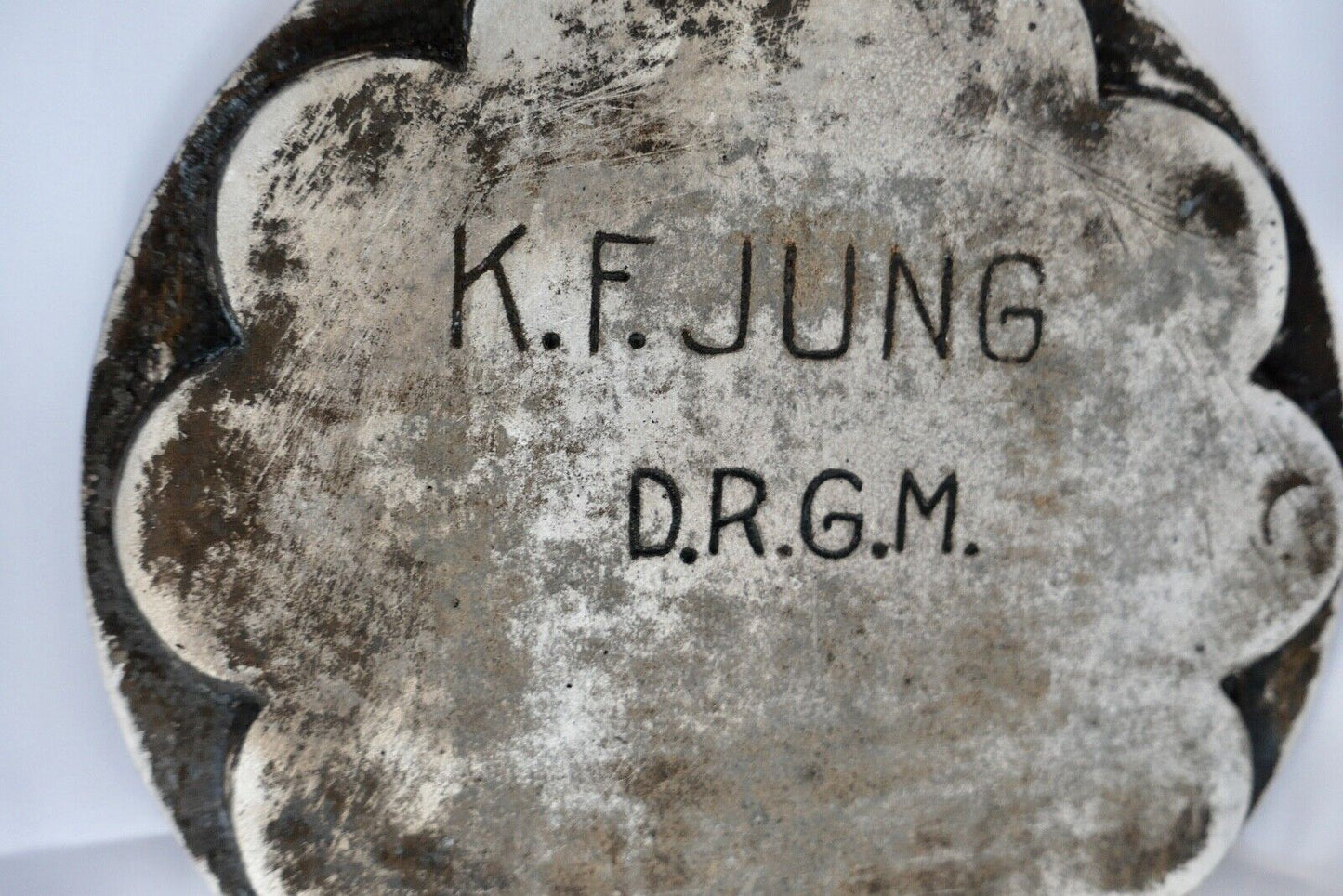 antikes Herz Waffeleisen Gusseisen D.R.G.M. 1920-1930er mit REZEPT K.F. JUNG - Antikhandel-Stuttgart