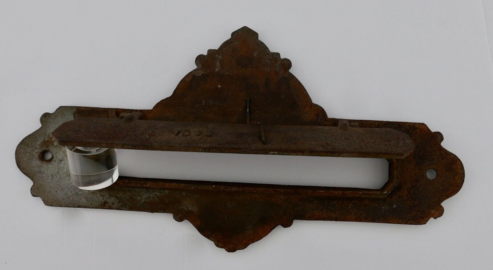 Antikes Barock Gusseisen Briefschlitz Briefklappe floral " Briefe " 24,5 cm - Antikhandel-Stuttgart