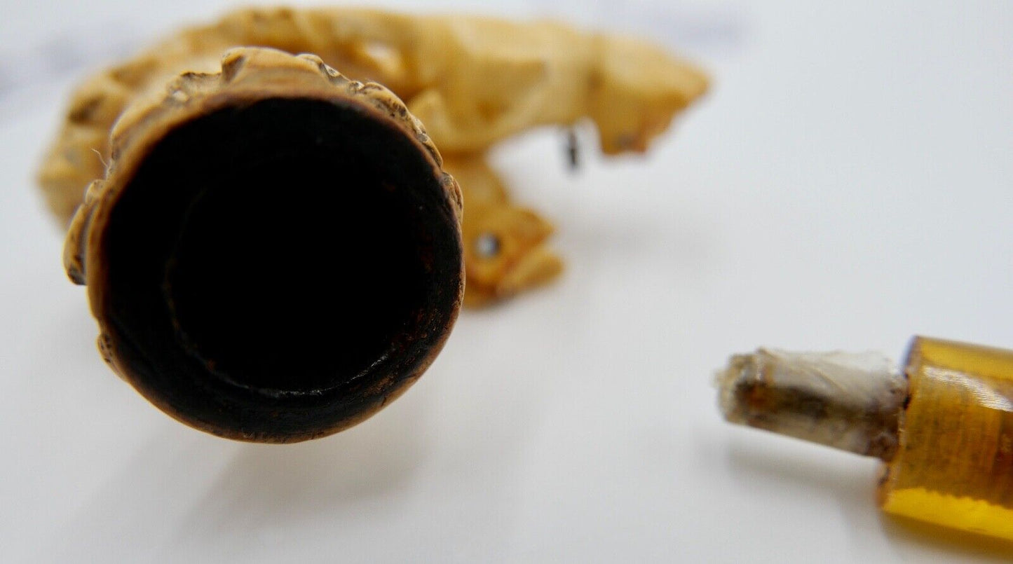 Alt Antike Meerschaumpfeife Pipa Pipe Hundmotiv Pfeife - Antikhandel-Stuttgart