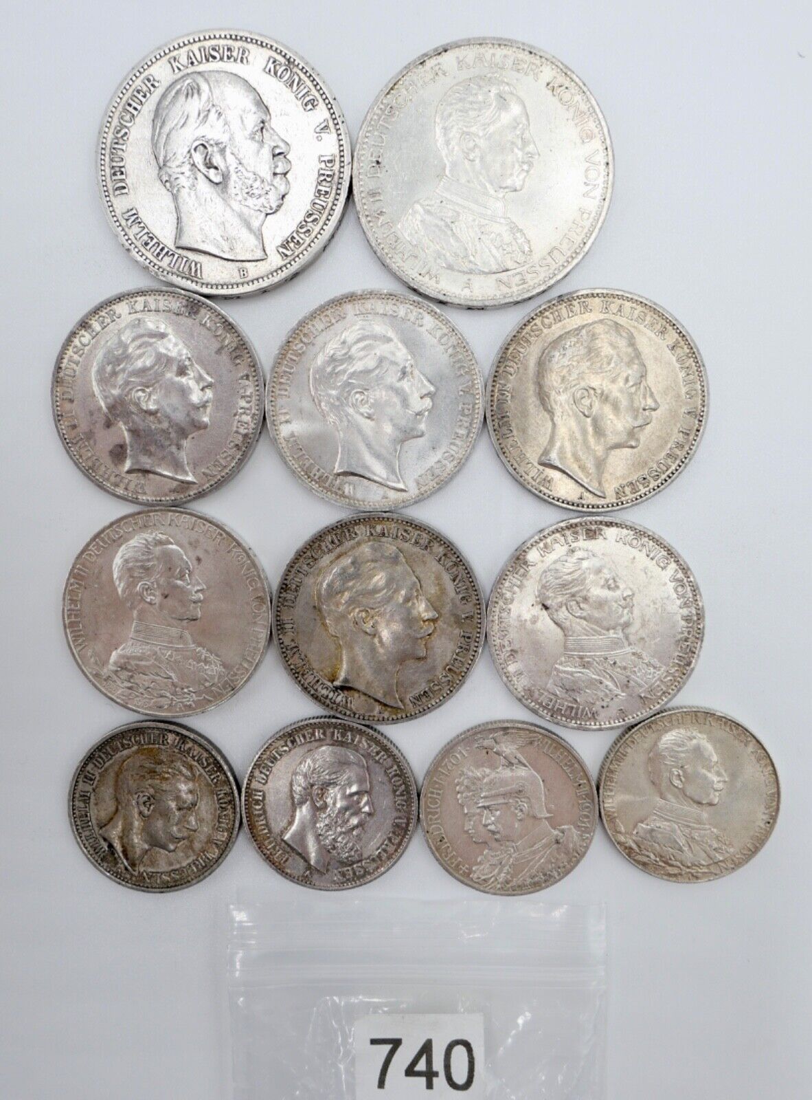 12x 2 3 5 Mark 1876-1914 Preußen Wilhelm Jäger J. 97 98 102 103 111 112 113 114 - Antikhandel-Stuttgart