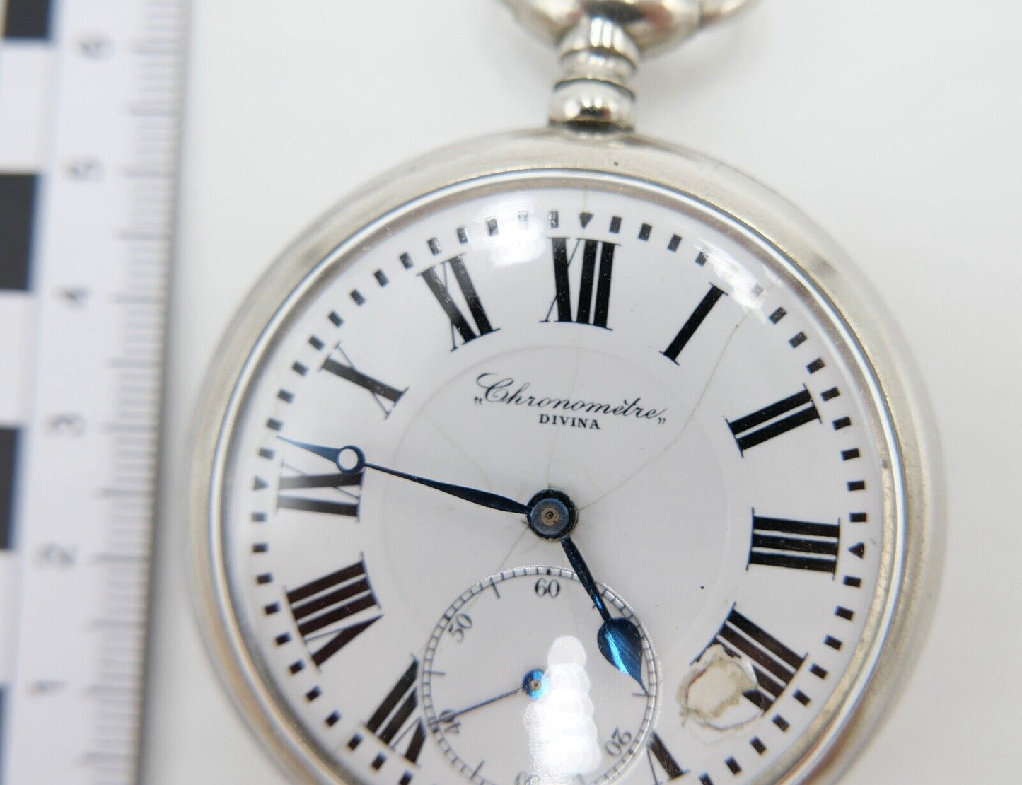 Alte Antike Taschenuhr Flügelrad Schweizer Kreuz Eisenbahn Ø 55mm Chronometer - Antikhandel-Stuttgart