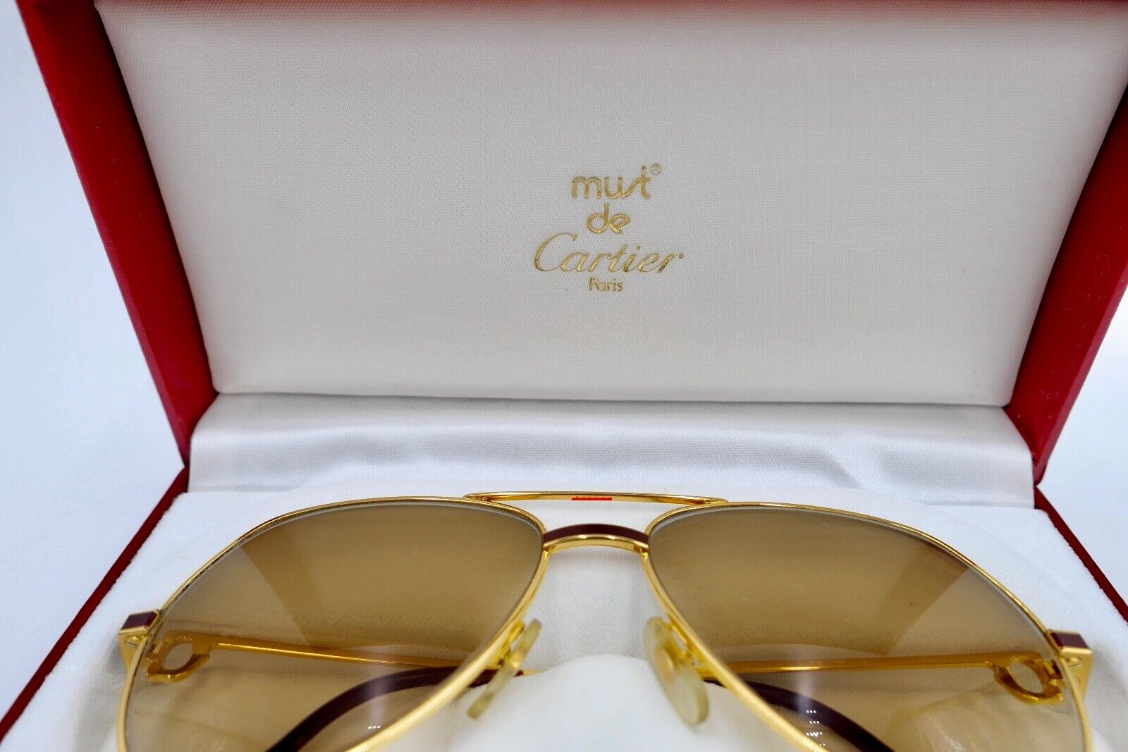 Must de Cartier VENDOME LAQUE 140 59/16 Sonnenbrille / Brille Gold 1980er Etui - Antikhandel-Stuttgart