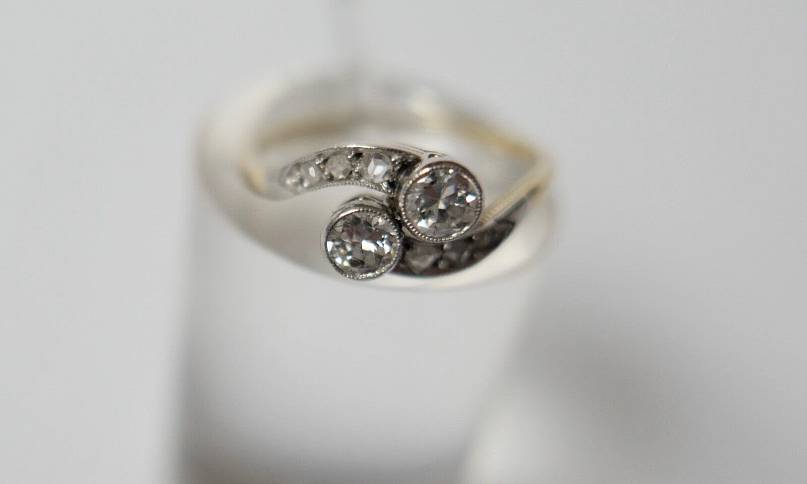 tuá e muá Gelbgold Ring 0,54 Ct Brillanten 585 14K Gr.52 1950er Jahre - Antikhandel-Stuttgart