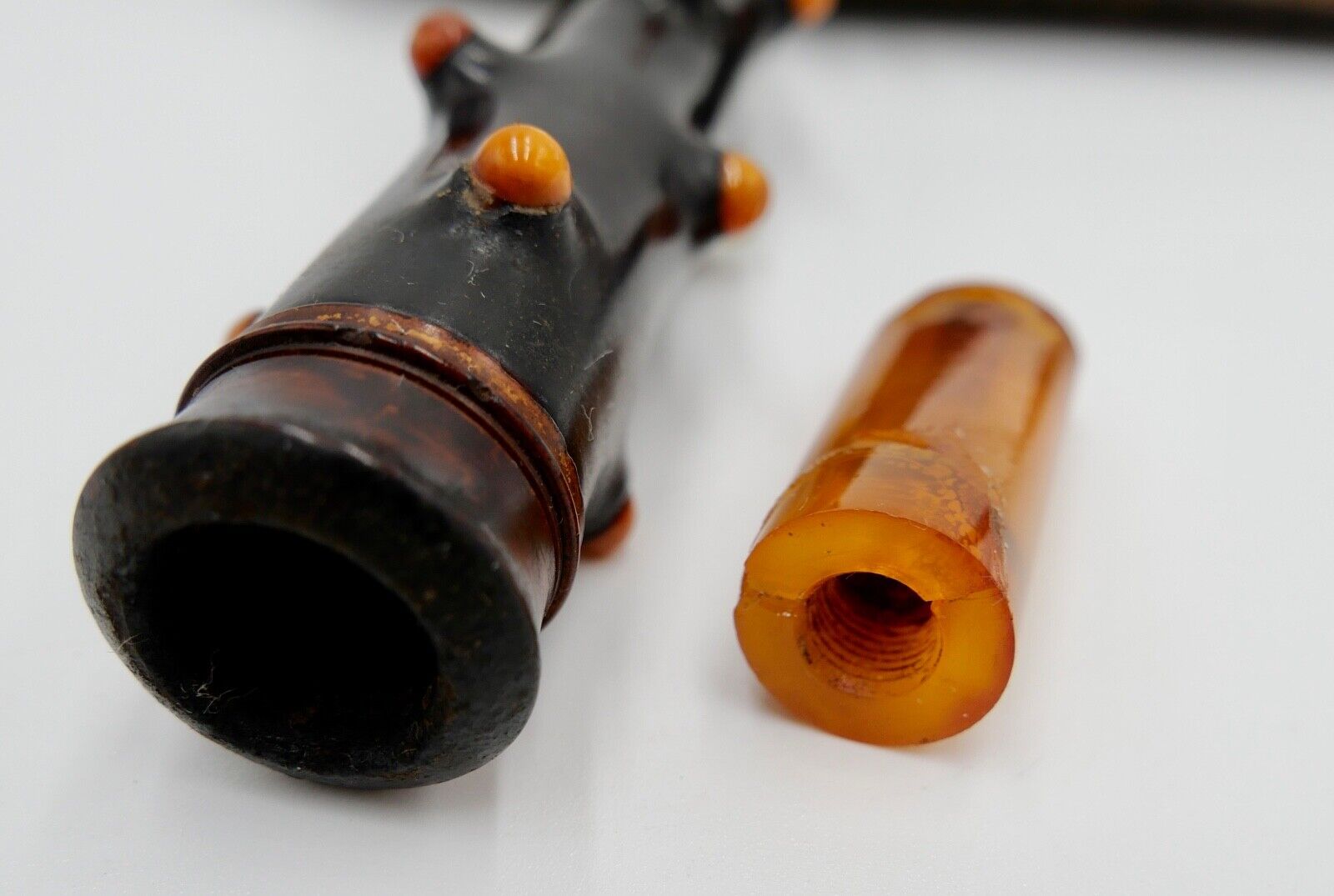 Alte Antike Meerschaumpfeife Bernstein C.G.K. Stuttgart Pipa Pipe Pfeife im Etui - Antikhandel-Stuttgart