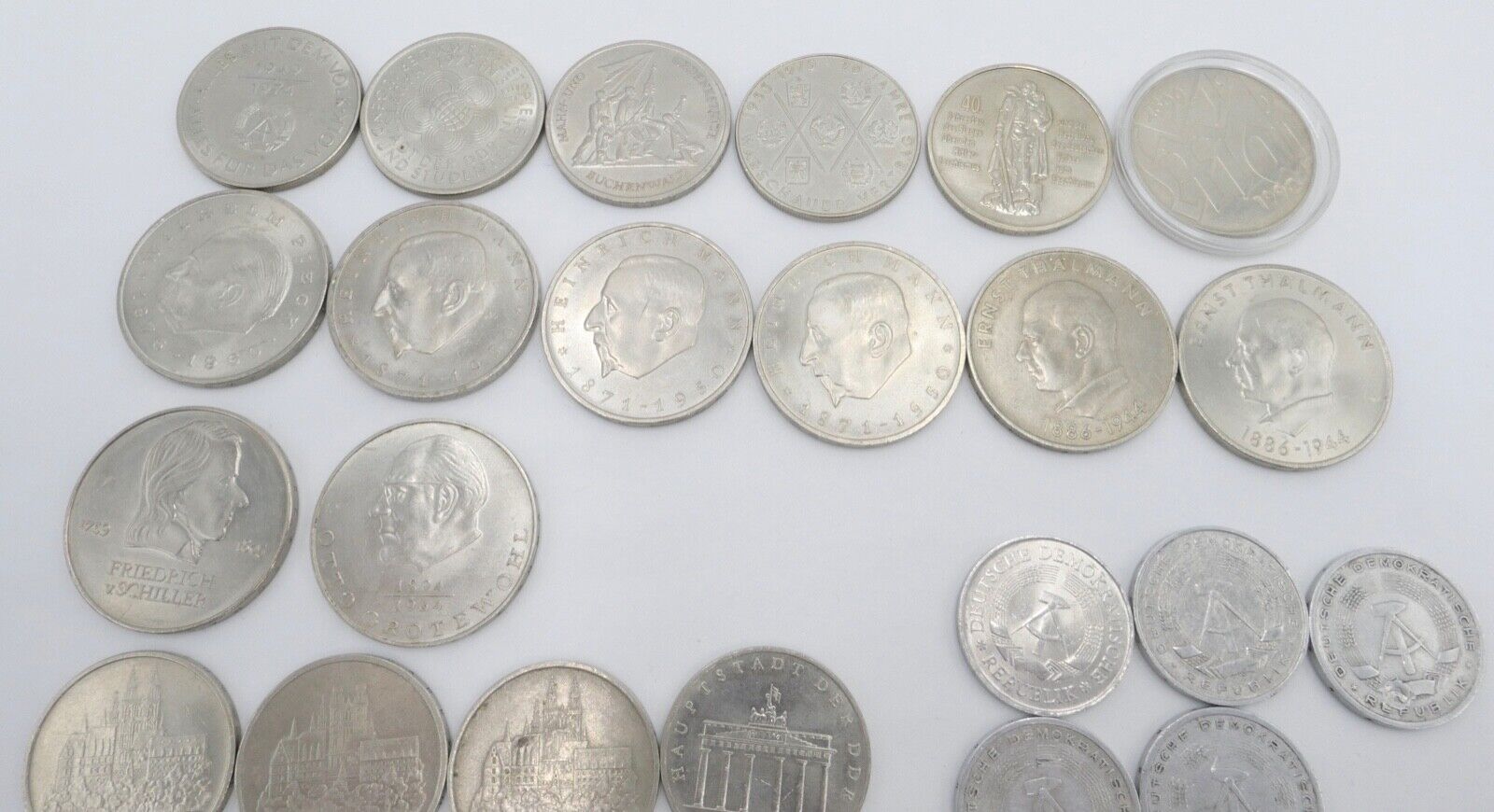 Konvolut Posten 1 , 2 , 5 , 10 , 20 DDR Mark 20 50 DDR Pfennig - Antikhandel-Stuttgart