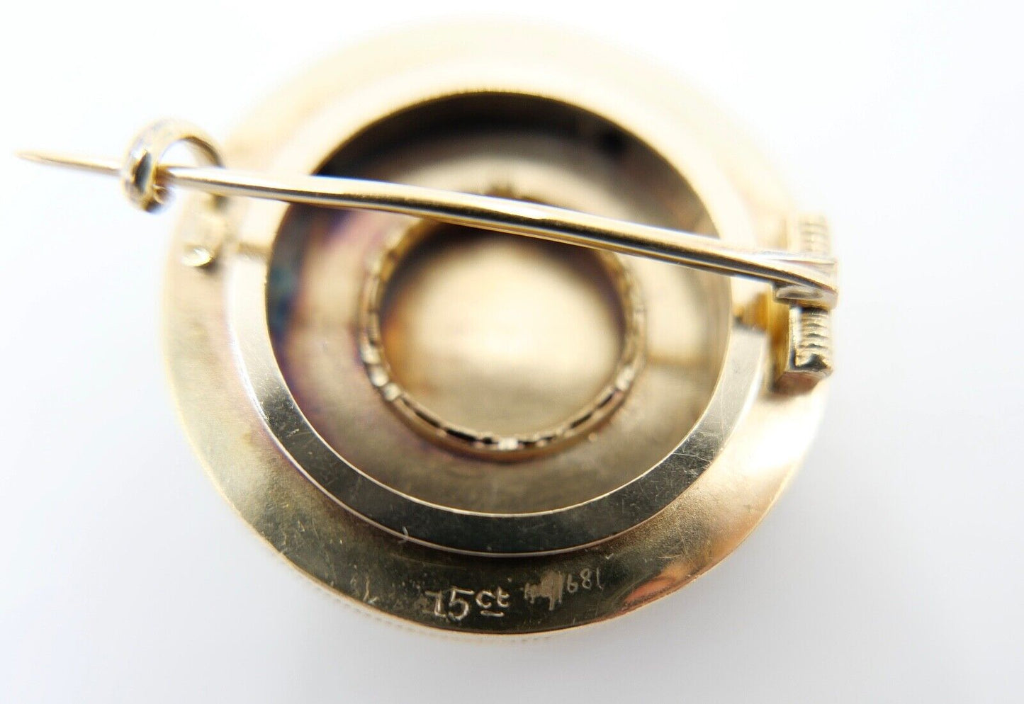 Alte Brosche 15Ct Gelb Gold JUGENDSTIL Motiv Floral & Granulation Arbeit - Antikhandel-Stuttgart