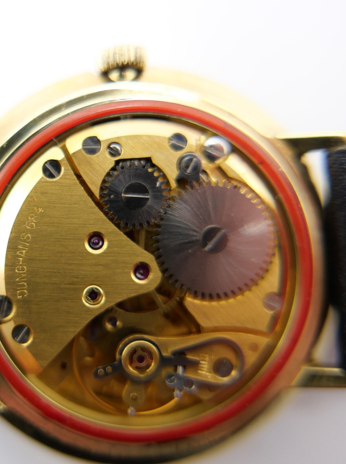 1960er Klassische JUNGHANS Meister Herrenuhr Cal.684 neu Lederarmband Handaufzug