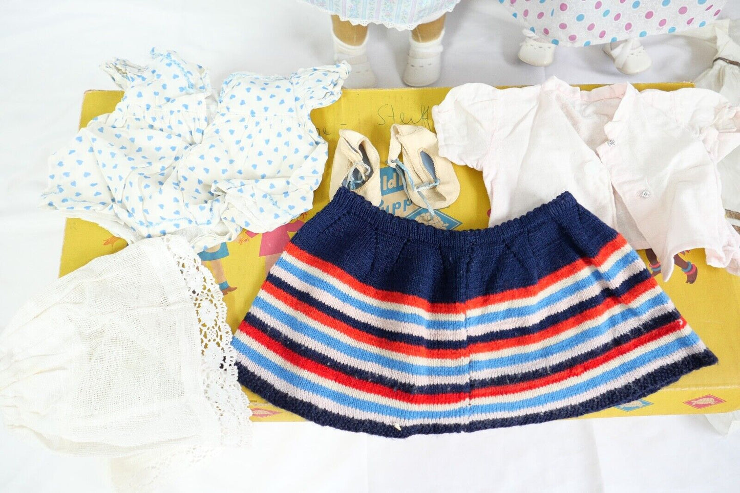 2x alte SCHILDKRÖT Puppen Puppe mit Original Karton & Kleidung 130 / 55 1/2 53 - Antikhandel-Stuttgart