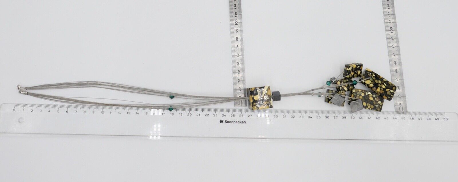 Vintage Designer Bernstein Würfel Kette Halskette Collier Silber Amber 46,4 gr - Antikhandel-Stuttgart