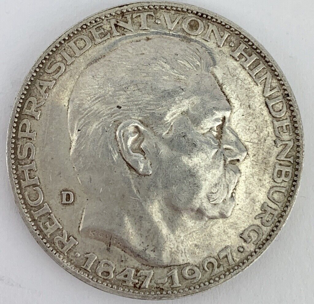 Reichspräsident Paul von Hindenburg Heraldik Wappen Silber Medaille 1847 1927 D - Antikhandel-Stuttgart