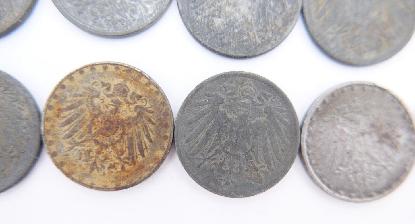 10x 10 Reichspfennig 1873 1875 1876 1888 Jäger J.299 298 s-ss - Antikhandel-Stuttgart