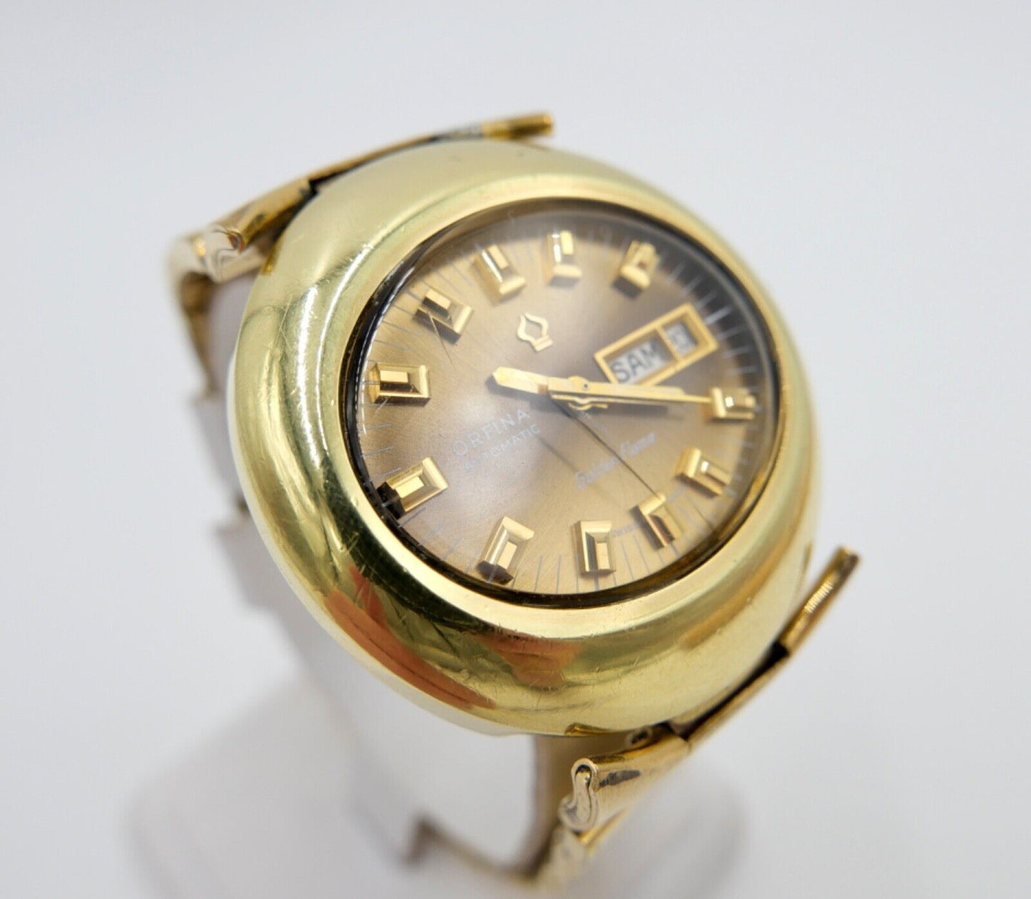 ORFINA " Golden Flame " Automatic Herren Armbanduhr Gold 40,2 mm ETA 2790 - Antikhandel-Stuttgart