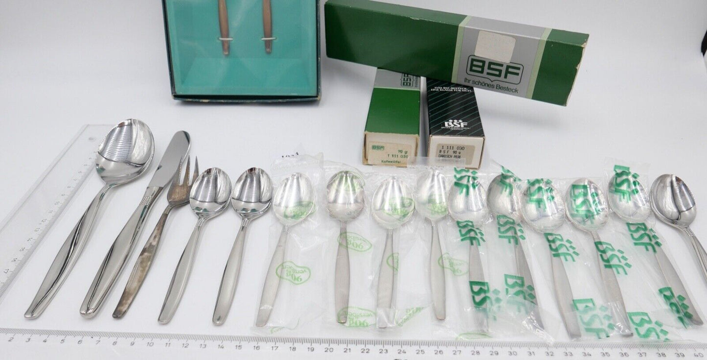 - NEU - OVP - 17 Teile BSF 111 DÄNISCH PERL 90er Silber versilbert Besteck - Antikhandel-Stuttgart