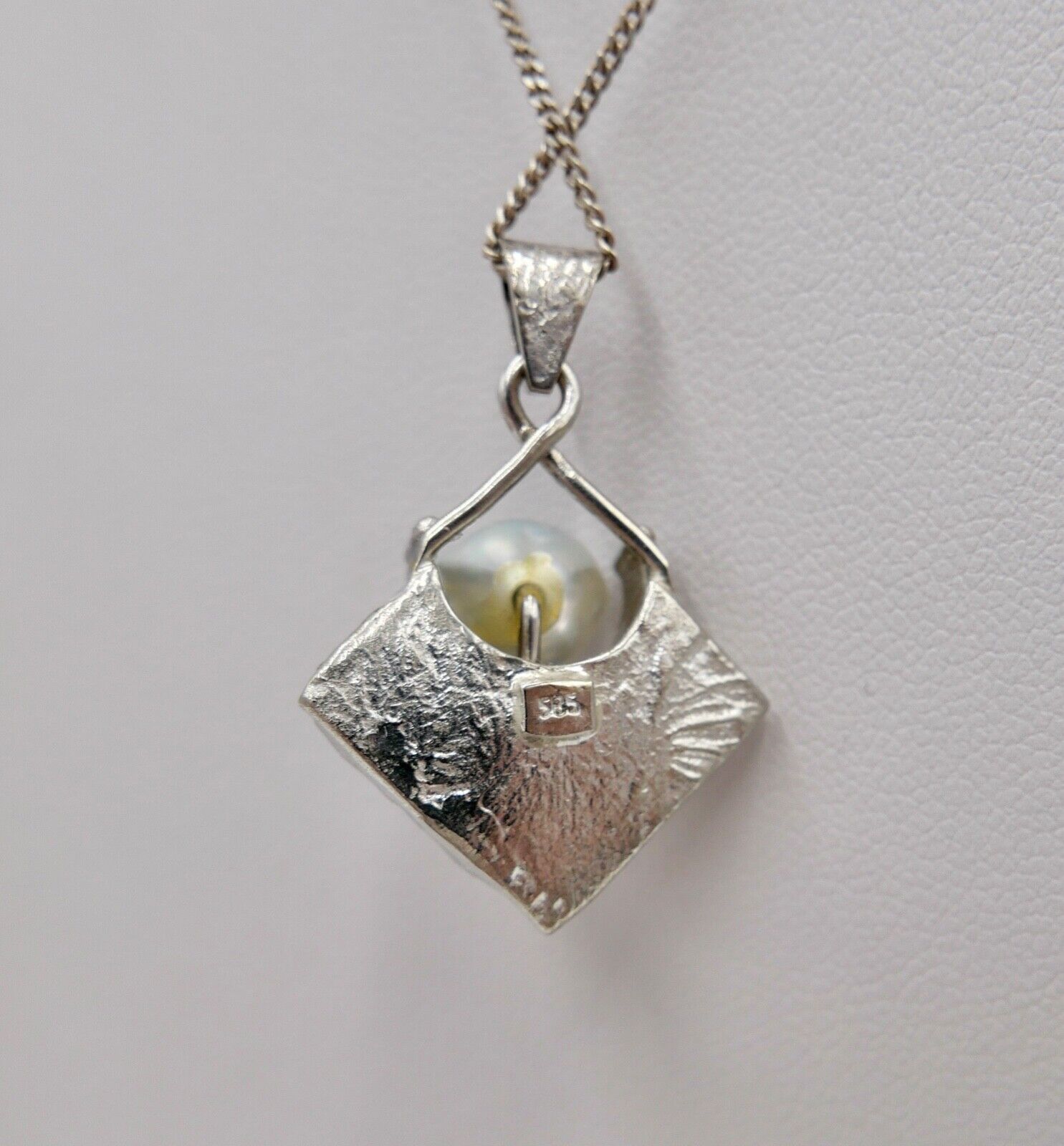 Perle Brillant Saphir Damen Anhänger 585 14K Weißgold aus den 1970er Jahren - Antikhandel-Stuttgart